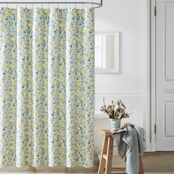 Laura Ashley Nora Cotton Floral Single Shower Curtain & Reviews Wayfair